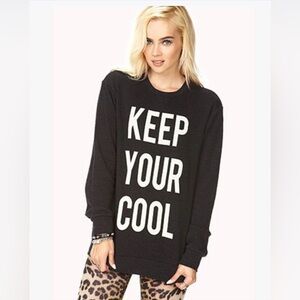 Forever 21 Keep Your Cool Gray Crewneck Sweater Size S